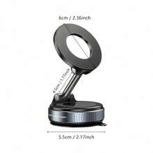 1pc Foldable Suction Cup Rotating Car Phone Holder, Dashboard Navigation, Magsafe Magnetic Desktop Stand - A - View 6