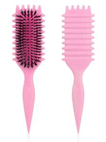 Hair brushes-EU+UK New Upgraded Curling Hair Styling Brush, Featuring Special Bristle Design Specifically For Curly Hair, Effectively Shapes Curls And Reduces Pulling And Frizz. This Brush Combines Grooming, Hairstyling Tools, Products And Accessories, Making It An Essential Item For Salons, Beauty Parlors, Travel, Back-To-School, And Vacation. - Multicolor - View 24