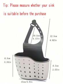 1 buah Keranjang Pengering Gantung Wastafel Silikon dengan Tali yang Dapat Diatur, Cocok untuk Menyimpan Spons dan Kain Lap, Pengatur Dapur yang Ideal - Satu ukuran cocok untuk semua - View 5