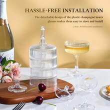 Bộ ly cocktail trong suốt, bao gồm ly Martini, ly Champagne và ly Cocktail, thích hợp cho tiệc sinh nhật, Ngày Valentine, Lễ Phục Sinh, đám cưới, lễ hội và các buổi dã ngoại, v.v. / Bộ đồ ăn cao cấp và trang nhã, lý tưởng cho đám cưới, các sự kiện cocktail và trang trí quầy tráng miệng, có thể tái sử dụng và chống vỡ. - Xem 7