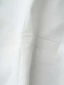 女款無袖蕾絲背心上衣，可調節扣環肩帶，圖案背部設計，優雅通勤休閒層搭白色 - 白色 - 查看 4
