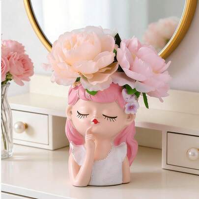 100 chiếc hộp đựng mỹ phẩm bằng nhựa hình cô gái phong cách Bắc Âu dễ thương, chất lượng cao, kiểu INS, dùng để đựng cọ trang điểm, trang trí nhà cửa, bình hoa phòng ngủ, quà tặng ngày lễ, quà sinh nhật, đồ dùng tiệc tùng, quà tặng cho bạn gái