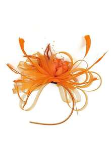 1pc Women's Tea Party Headpiece, Kentucky Derby Wedding Flower Mesh Hair Clip - 黑色 - 查看 2