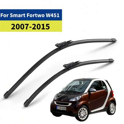 Windshield Wiper Blades Replacement For Smart Fortwo W451 2007 To 2014 Premium All Weather Front Rear Wipers Set - OEM Quality (Pack Of 2)