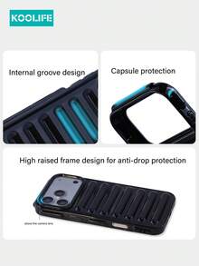 Koolife 1 件装纯色 3D 胶囊手机壳，TPU 软壳，创意设计，气囊防震保护套，兼容 Apple 17/17 Pro/17 Pro Max - 黑色 - 查看 4