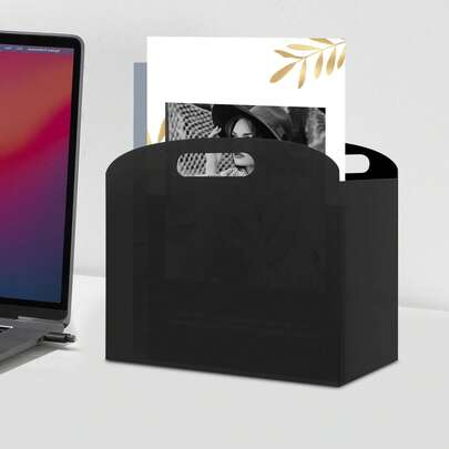 WUPYI Zeitungsständer, Zeitschriftenständer aus Acryl mit Griffen, Zeitschriftenhalter, Aktenaufbewahrungsbox, für Wohnungen,Unternehmen, Büros, Empfangsräumen, Wohnzimmern