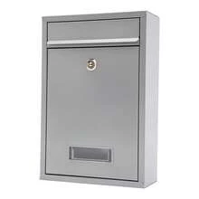 CNCEST Wall-Mounted Mailbox, Silver Metal Mailbox With Key Lock, Indoor&Outdoor Locking Drop Box, Clear Window Mailbox, 8.46*3.35*12.6in - A - View 9