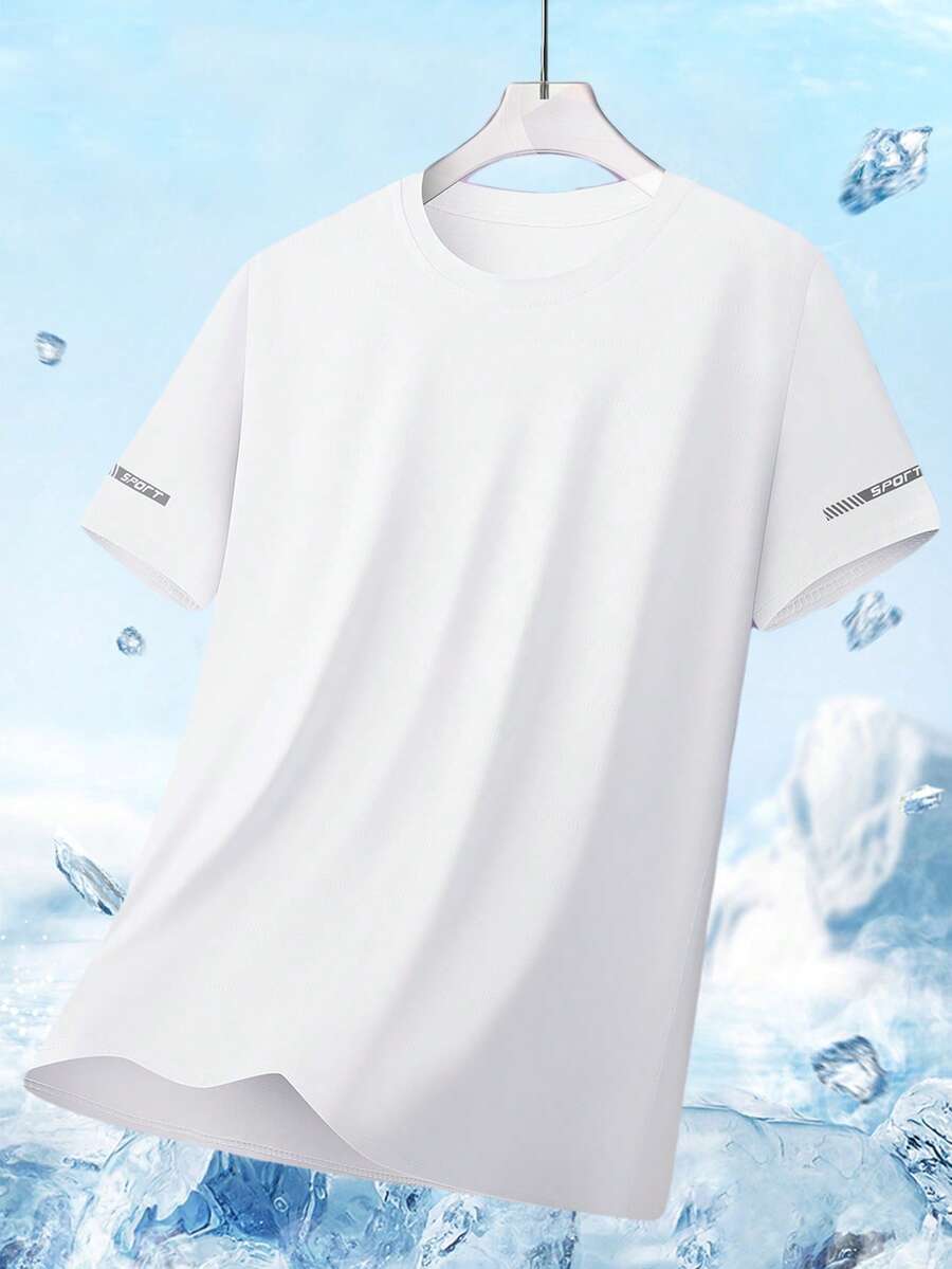 女士休闲短袖上衣，适合夏季穿着。这款白色速干透气T恤采用袖子印花设计。适合日常外出、运动、跑步、徒步旅行和休闲场合。 - 白色 - 查看 1