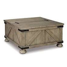 Aldwin Farmhouse Square Coffee Table with Lift Top for Storage Grayish Brown - Marrón grisáceo - Ver 8