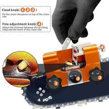 Portable Manual Chain Saw Sharpener, Adjustable Clamp And Precise Guide Rail, Suitable For 8-22 Inch Chains/Electric Saws - A - View 6