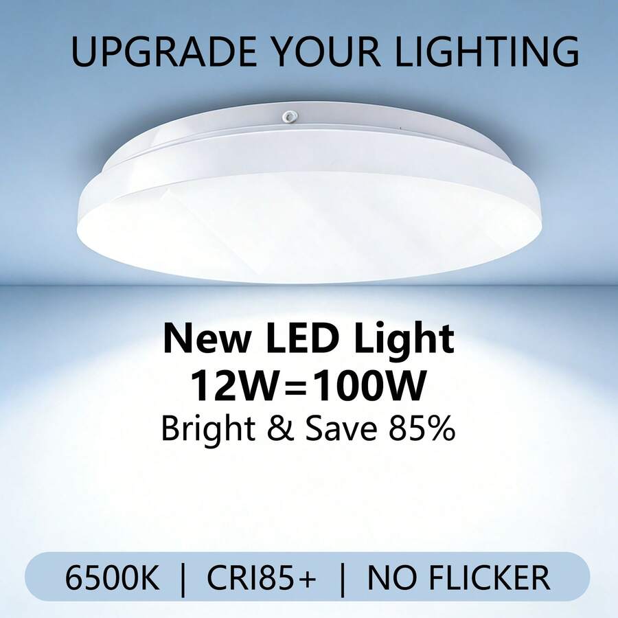 Kasotile LED吸顶灯 - 现代简约风格，适用于客厅和卧室（6500K白光）。全屋照明套装 - 安装简便 [提供三种尺寸]。适用于客厅、主卧、次卧、儿童房、餐厅、书房、走廊及其他空间。