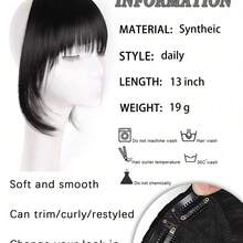 Synthetic Wig With Bangs, Women's Top Hair Replacement, Covers Gray Hair, Fluffy And Natural, Seamless Layered Wig For The Forehead, Sweet And Cool Comic Style, Claw Clips, Hair Slide, Hair Barrettes, Clips For Hair, Hair Accessories For Women, Hair Extension, Hair Piece, Hairpin - Nhiều màu - Xem 5
