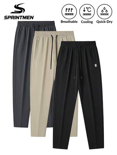 1 chiếc quần dài nam màu đen, chất liệu mềm mại, thoáng khí, kiểu dáng thường ngày, quần thể thao nam, thiết kế cạp chun có dây rút, phong cách thể thao năng động, có thể giặt máy, phù hợp cho đi làm mùa hè, hoạt động ngoài trời, tập luyện, chạy bộ, quần nam đa năng.