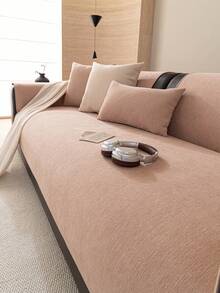 1pc European Style Sofa Cushion, Luxury Minimalist Sofa Cover, Anti-Slip Anti-Dust Anti-Scratch, Decorative For Bedroom Living Room Office Study, Suitable For All Seasons, Sofa Cover - Khaki - View 3