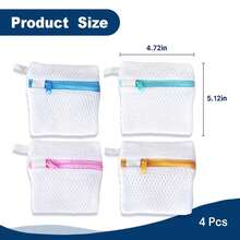 4pcs/1pc Zippered Laundry Bags, Reusable Mesh Laundry Bags Prevent Sticking And Stains, Can Hold Laundry Pods And Scent Beads, Washing Machine Accessory For Delicate Clothes - Multicolor - View 4
