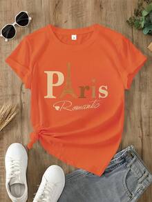 Women's T-Shirts - 橘色 - 查看 1