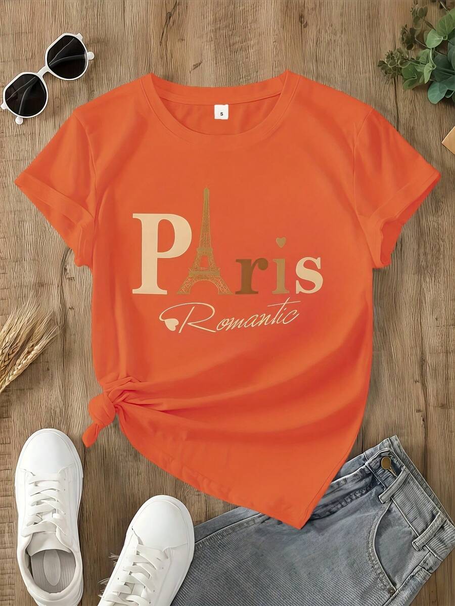 Women's T-Shirts - 橘色 - 查看 1