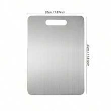 Bộ 3 thớt hợp kim titan, thớt nhà bếp hợp kim titan, thớt thép không gỉ 304 thích hợp để thái thịt, trái cây và rau củ. - Xem 11