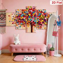 Conjunto de 5 pôsteres botânicos grandes, arte abstrata em tela para parede, impressões em tela de árvores coloridas, pôsteres emoldurados da Árvore da Alegria para sala de estar, quarto, escritório, presente para o Dia das Mães e decoração de casa. - Árvore colorida - Ver 2
