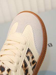 Baskets léopard pour tout-petits garçons et filles, chaussures de sport classiques allemandes pour enfants, chaussures de marche respirantes et décontractées à lacets, semelle en caoutchouc antidérapante, chaussures de mode pour petits et grands enfants - Blanc - Voir 6