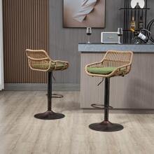 Barstools - Green + Linen + Foam - View 8