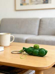 2/5/10pcs (Random Color) Realistic Novelty Toy, Pea-Shaped Squeeze Toy, Portable Cute Pea Novelty Toy, Creative Stress Relief Toy For Holidays And Gifts, Adorable Cartoon Pea Keychain Design For Relaxation Anytime Anywhere - Squeeze Edamame - View 7