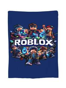R Robloxs Game Throw Blanket Warm Blankets Breathable Air Conditioner Blanket For Car Classic Outdoor Blankets For Picnic For All Season - màu đen - Xem 2