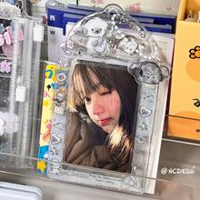 クレジットカードケース 3インチ 大人可愛い ウサギチャーム 学生証 社員証 収納 デザート インスタ風 アクセサリー - マットマシュマロドッグカードホルダー - チェックする 7