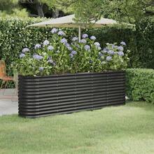 vidaXL Raised Garden Bed, Weatherproof Raised Garden Bed For Garden, Balcony, Terrace, DIY Herb Raised Garden Bed, Metal Planter Box, Galvanized Steel Anthracite - Charcoal Gray - View 12