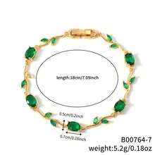 Vòng tay mạ vàng sang trọng đính đá Cubic Zirconia, thiết kế lá dây leo thanh lịch, vòng tay khảm pha lê nhiều màu sắc, trang sức thời trang dành cho nữ, món quà hoàn hảo cho các bữa tiệc và sử dụng hàng ngày. - Thiết kế dây leo và lá - Xem 10