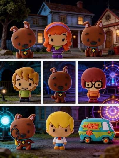 Warner Bros 1/2pcs Official Licensed DC Comics & Scooby-Doo 3D Mini Figure Random Blind Bag, Including Batman, Superman, Wonder Woman, Joker, Harley Quinn, Shaggy, Scooby-Doo, Fred, Velma, Daphne, Suitable For Display Collection, Birthday Party Gifts, Fans & Collectors