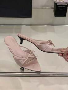 2025 New Soft Bottom Sexy French Style Slipper For Women, Thin Heel Outdoor Wear, Summer Fairy Style High Heel Sandals, - Pink - View 1