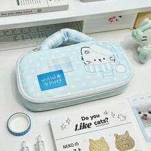 1件装冬季围巾和小猫手提笔袋，可爱高品质灵感学生大容量收纳袋 - 小貓手提筆袋 - 查看 5