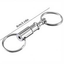 1/3pcs Detachable Key Chains Pull Apart Quick Release Keyrings Removable Double Split Rings - Silver - View 3