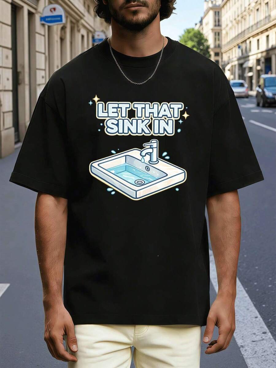 Men Plus Size T-Shirts - Black - View 1