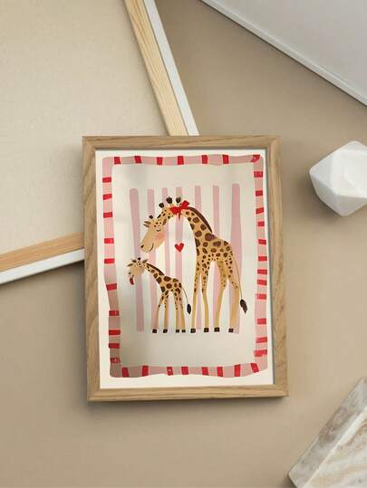 Tranh treo tường hình hươu cao cổ không khung - Hình minh họa động vật dễ thương, trang trí phòng trẻ em, tranh nghệ thuật phòng trẻ em, họa tiết hươu cao cổ phù hợp cho nhà trẻ, mẫu giáo, phòng trẻ em - Quà tặng cho trẻ em