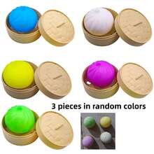 4 piezas Juguete apretable de empanadillas, Pelota de estrés de empanadillas, Juguete apretable de panecillos al vapor, Regalo para adultos (con vaporera) - Multicolor - Ver 9