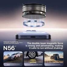 1个升级版360°纳米凝胶磁吸车载手机支架，超强吸力，兼容MagSafe，兼容 17/16/15/14/13/12 Pro Max，可折叠伸缩，适用于汽车/仪表盘/健身房/后视镜 - A - 查看 5