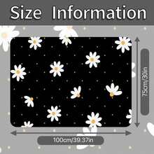 4pcs Daisy Flower Print Car Floor Mats, Suitable For Front And Rear Seats, Pet Friendly, Durable And Easy To Clean Interior Accessories, Vehicle Interior Upgrade, Modern Car Decor, Car Carpet For Daily Commute And Long-Distance Travel, Ideal Gift, Perfect For Outdoor Adventure - 1 Piece Trunk Mat - View 8