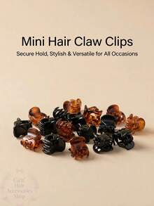 50 Pcs Mini Hair Clips Set, Assorted Colors Strong Grip Small Claw Clips, Cute Hair Clamps For Styling Thin Hair & Bangs, Daily Wear Hair Accessories For Women, Back To School - A - View 5