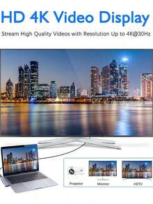 Bộ chia USB C 7 trong 2 XIAVEN, Bộ chuyển đổi kép Type-C với HDTV 4K@30Hz, Thunderbolt 3 (87W PD) & cổng dữ liệu USB 3.0, đầu đọc thẻ SD/TF, cổng USB 3.0 & 2.0, Hợp kim nhôm, Màu xám không gian, Dành cho MacBook Pro/Air 2016-2025, Thiết yếu cho văn phòng & du lịch, mở rộng nhiều màn hình. - Xem 6