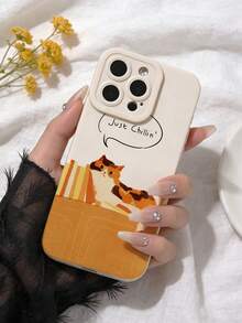 Ốp điện thoại hình mèo dễ thương "Thư giãn thôi" tương thích với iPhone và Galaxy. - Nhiều màu - Xem 4