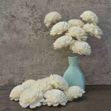 6.5cm Flores difusoras de crisantemo de madera sola, flor decorativa superior para varillas aromáticas, arreglo floral DIY jarrón decoración del hogar - Flores mixtas (3 piezas) - Ver 6
