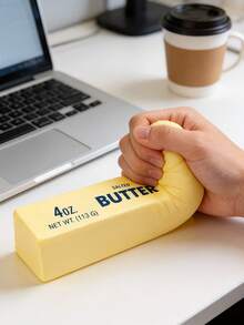 Slow Rising Butter Stick, Anti-Stress Butter Stick, Stress Relief And Anxiety Reducing Toy, Slowly Rising Soft Squeezable Elastic Cheese Stick, Prank Toy, Stress Relief Toy, Perfect Gift For Holidays, Birthdays, Christmas And Gatherings - Multicolor - View 1