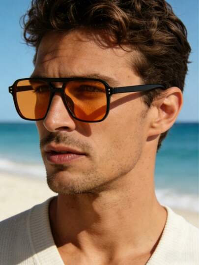 1 par de gafas de piloto con montura de moda unisex 2026, adecuadas para salidas, vacaciones, viajes, temporada escolar, actividades casuales, eventos al aire libre, fotografía callejera