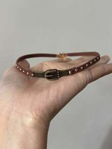 1 buah Kalung Choker Vintage Bergaya Lusuh, Rantai Kerah Gaya Punk Gelap untuk Wanita, Pemakaian Sehari-hari - Coffee Brown - View 5