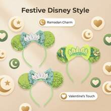 Disney Mouse Ears Headband With Red Sequin Bow – Iconic Black Mouse Ears For Women & Girls, Perfect For Disneyland, Disney World, Theme Parks, Parties & Cosplay – One Size Fits Most For Outdoor Activities, Vacation, Travel, Outfit Accessories, And Gifting - Multicolor - View 7
