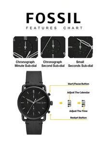 Fossil FS5504 Men's Quartz Watch With Multi-Function Dial, Fashionable Business Casual Timepiece - Black - View 7