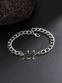 1 chiếc vòng tay dây xích hình ngôi sao phong cách punk thời trang, trang sức tối giản dành cho nam giới, phụ kiện thường ngày. - Ngôi sao - Xem 8