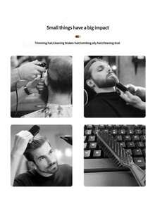 2-In-1 Hair & Beard Brush, Equipped With Comb For Styling Voluminous Hair And Trimming Beard, Designed For Men To Create Natural Voluminous Hairstyle And Maintain Neat Beard - Multicolor - View 2